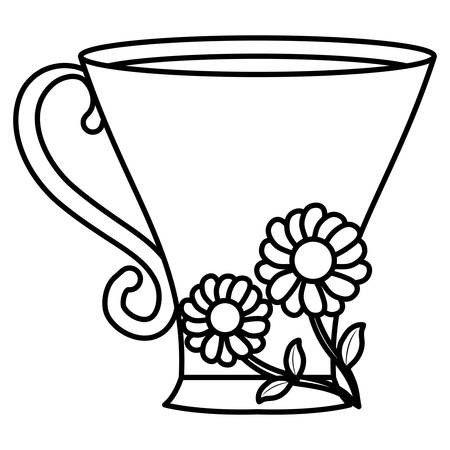 camomile cup tea over white background, vector illustrationのイラスト素材
