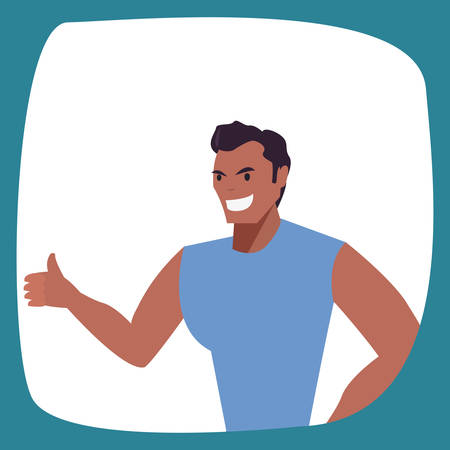 man character portrait cartoon design vector illustrationのイラスト素材