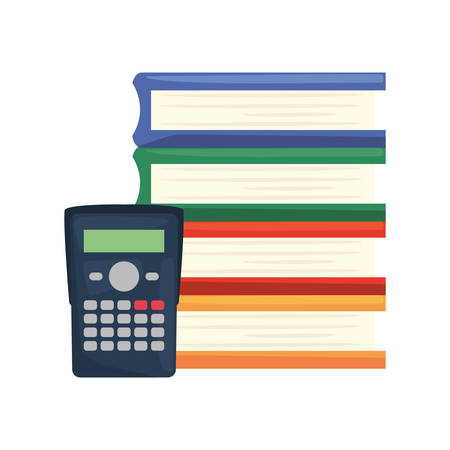 calculator book stacked back to school vector illustrationのイラスト素材