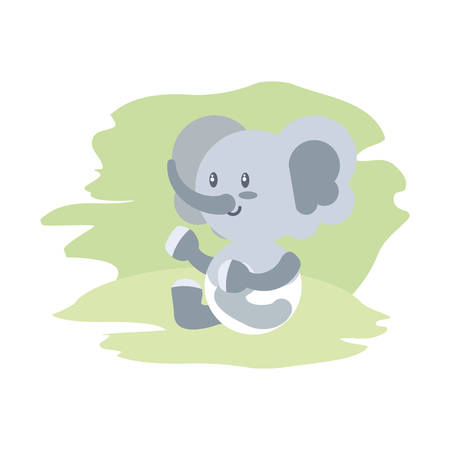 cute elephant baby animal isolated icon vector illustration designのイラスト素材
