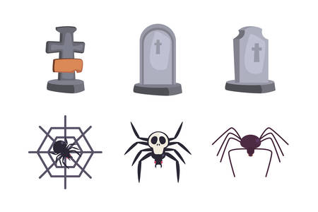 bundle halloween with set icons vector illustration designのイラスト素材