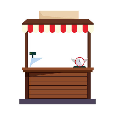 Shop design, Store market shopping commerce retail buy and paying theme Vector illustrationのイラスト素材