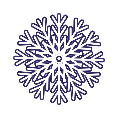Isolated blue snowflake design, Winter season merry christmas decoration card invitation celebration and holiday theme Vector illustrationのイラスト素材