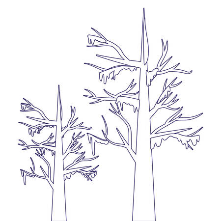 Trees design, Winter season merry christmas decoration card invitation celebration and holiday theme Vector illustrationのイラスト素材