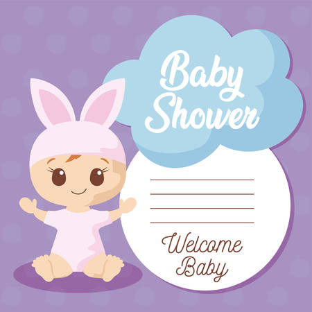baby cartoon design, Baby shower invitation party card and decoration theme Vector illustrationのイラスト素材