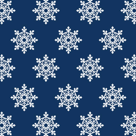 Blue and white snowflakes background design, Winter season merry christmas decoration card invitation celebration and holiday theme Vector illustrationのイラスト素材