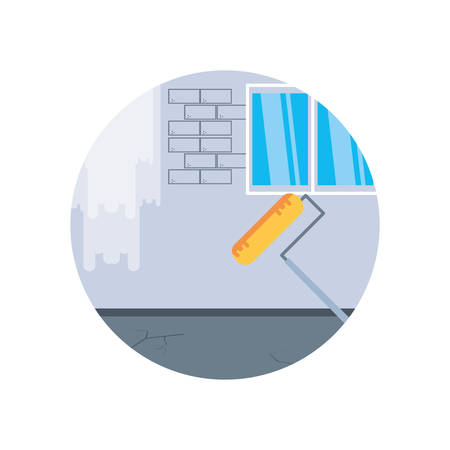 House design, under construction work repair progress reconstruction industry and build theme Vector illustrationのイラスト素材