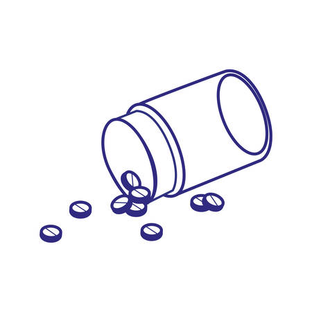 Pills and jar design of Medical care health hospital emergency aid and clinic theme Vector illustrationのイラスト素材
