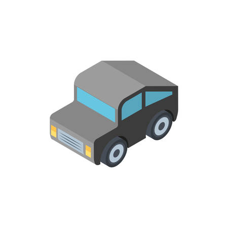 Isometric grey car design, Transportation vehicle transport wheel speed traffic road and travel theme Vector illustrationのイラスト素材