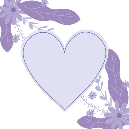 Heart and leaves design of love passion romantic valentines day wedding decoration and marriage theme Vector illustrationのイラスト素材