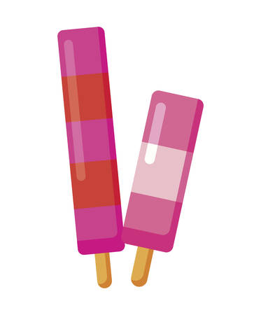 Popsicles design of ice lolly summer sweet dessert food flavor snack and frozen theme Isolated design Vector illustrationのイラスト素材