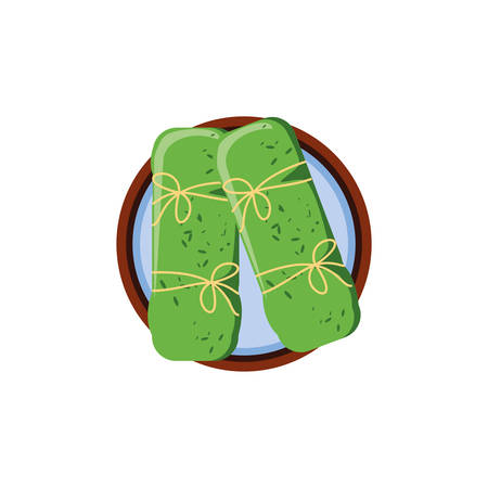 tamal, typical Mexican food on white background vector illustration designのイラスト素材