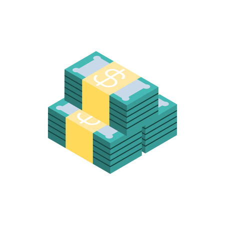 bills of money financial item banking commerce market payment buy currency accounting and invest theme Vector illustrationのイラスト素材