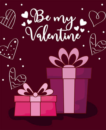 Gifts design of happy valentines day love passion romantic wedding decoration and marriage theme Vector illustrationのイラスト素材