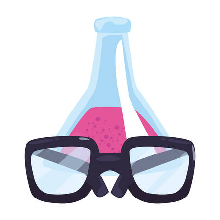 chemistry flask glasses back to school vector illustrationのイラスト素材