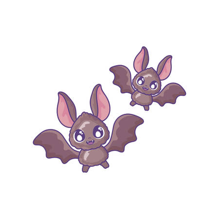 bats flying on white background vector illustration designのイラスト素材