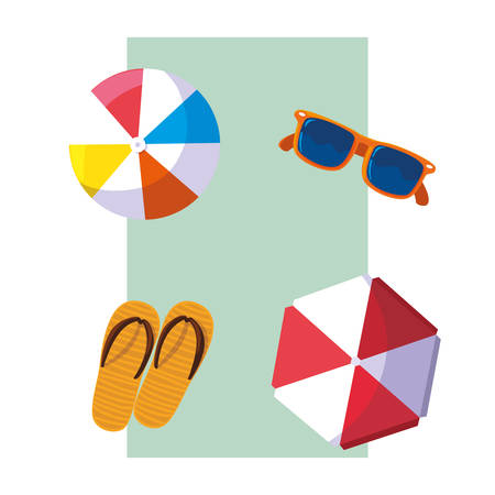 Hello summer and vacation design, Pool tropical relaxation outdoor nature tourism island and season theme Vector illustrationのイラスト素材