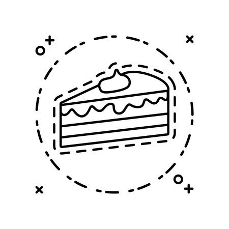 patch of slice sweet cake vector illustration designのイラスト素材