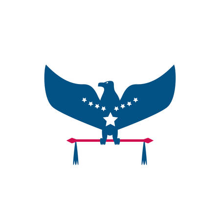 Usa flag eagle design, United states america independence labor day nation us country and national theme Vector illustrationのイラスト素材