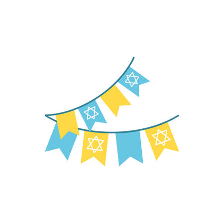 Jewish banner pennant design, Hanukkah holiday celebration judaism religion festival traditional and culture theme Vector illustrationのイラスト素材