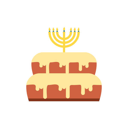Jewish cake design, Hanukkah holiday celebration judaism religion festival traditional and culture theme Vector illustrationのイラスト素材