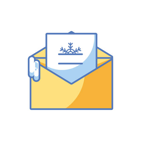 christmas card with envelope in white background vector illustration designのイラスト素材
