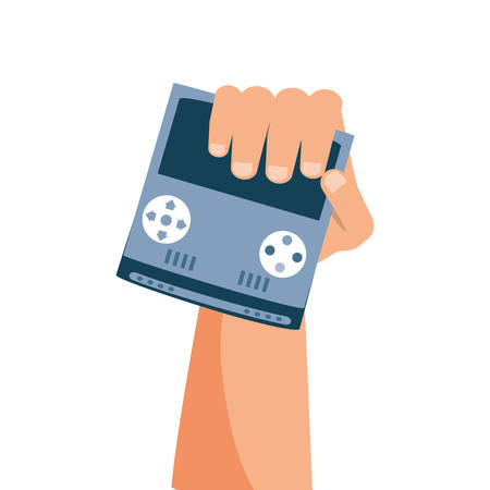 gamer hand with handle video game device vector illustration designのイラスト素材