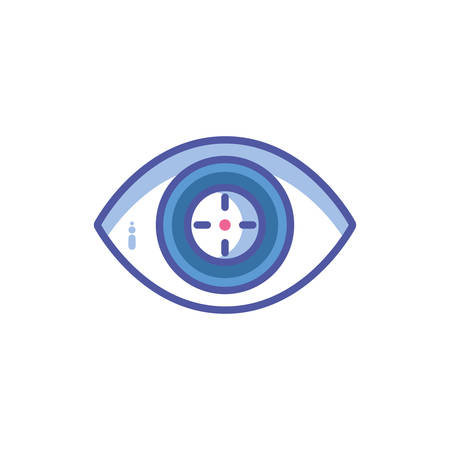 cyber security eye in white background vector illustration designのイラスト素材