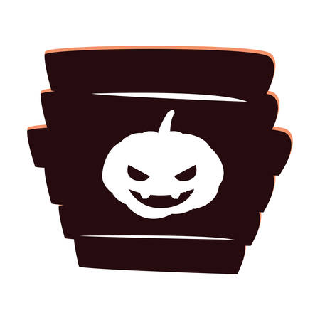 Pumpkin cartoon design, Halloween holiday horror scary celebration autumn dark and party theme Vector illustrationのイラスト素材