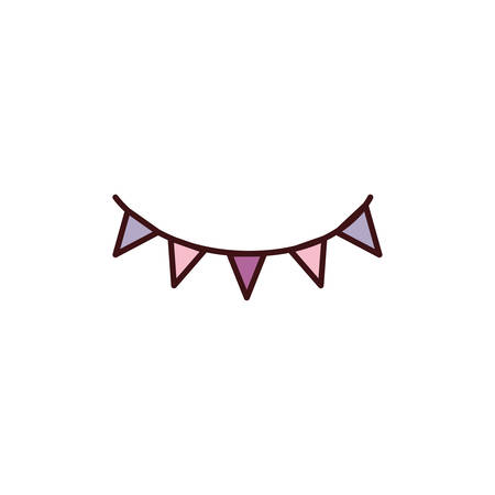 party garland hanging on white background vector illustration designのイラスト素材