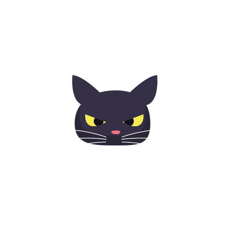 black cat head on white background vector illustration designのイラスト素材