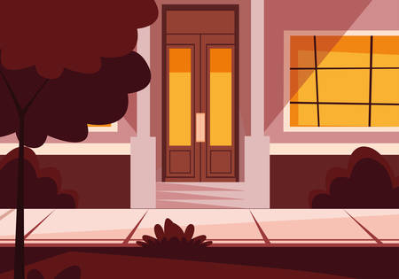 door and window house icon design, Home real estate building residential architecture and property theme Vector illustrationのイラスト素材