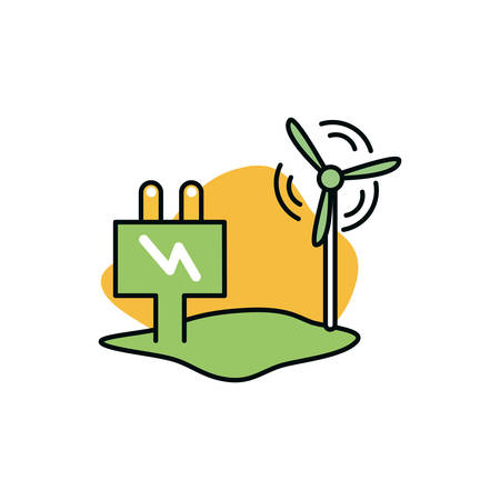 Plug design, Sustainability eco friendly green recycle ecology renewable and solution theme Vector illustrationのイラスト素材