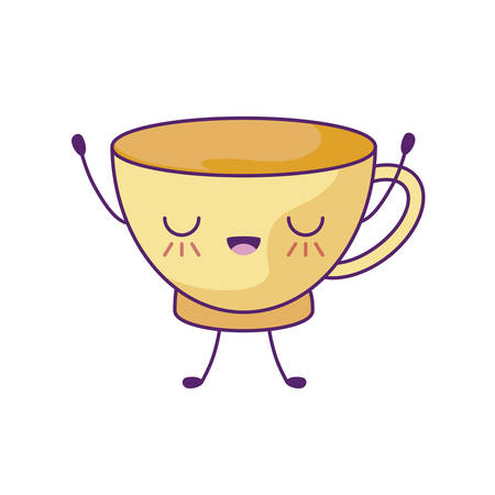 cute cup ceramic kawaii style vector illustration designのイラスト素材
