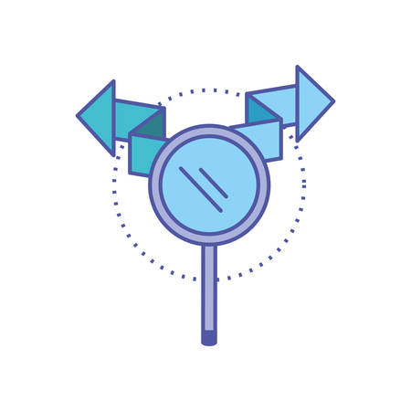 set of arrows with search magnifying glass vector illustration designのイラスト素材
