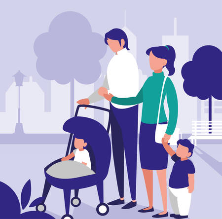 Parents with kids, Family relationship avatar generation and lifestyle Colorful design Vector illustrationのイラスト素材