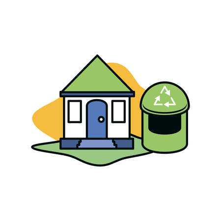 Trash design, Sustainability eco friendly green recycle ecology renewable and solution theme Vector illustrationのイラスト素材