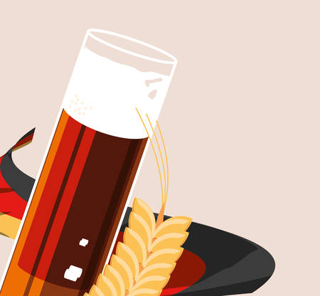 glass of beer with germany flag oktoberfest icon vector illustration designのイラスト素材