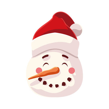head of snowman with hat on white background vector illustration designのイラスト素材