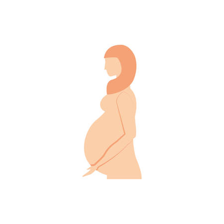 Pregnant woman icon design, Human body person people health anatomy biology and science theme Vector illustrationのイラスト素材