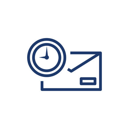 Envelope and clock design, Message email mail letter marketing communication card and document theme Vector illustrationのイラスト素材
