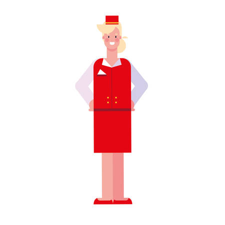 happy labor day - stewardess employee white background vector illustrationのイラスト素材