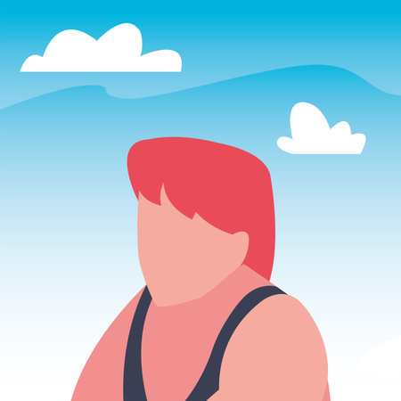 man wearing sportswear lifestyle vector illustration designのイラスト素材