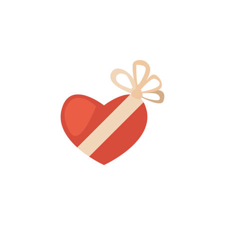 gift box in heart shaped with ribbon on white background vector illustration designのイラスト素材
