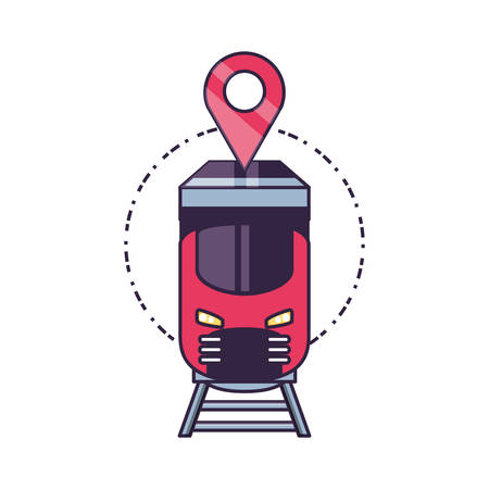 train travel vehicle with pin location vector illustration designのイラスト素材