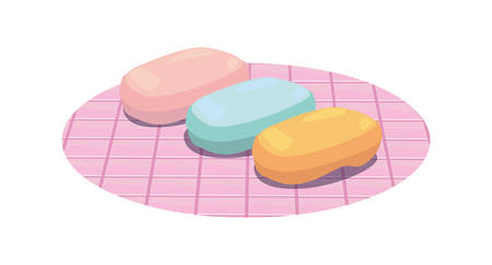 three soaps cleaning products and supplies vector illustrationのイラスト素材