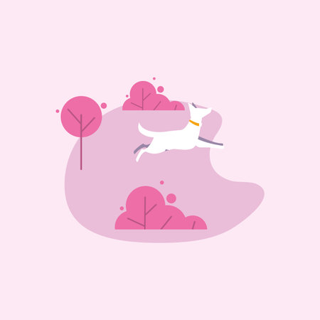 Dog outside design, Mascot pet animal nature cute and puppy theme Vector illustrationのイラスト素材