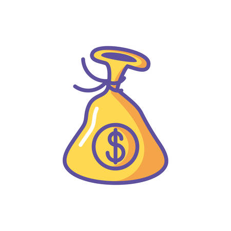 bag with money in white background vector illustration designのイラスト素材