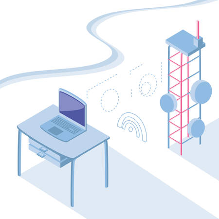 Icon set design, Digital technology communication social media internet web and screen theme Vector illustrationのイラスト素材