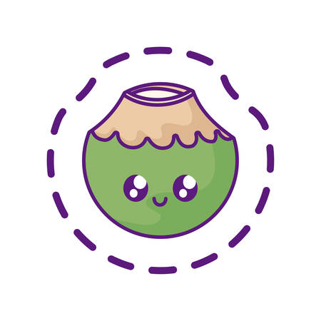 patch of delicious cocktail coconut kawaii vector illustration designのイラスト素材